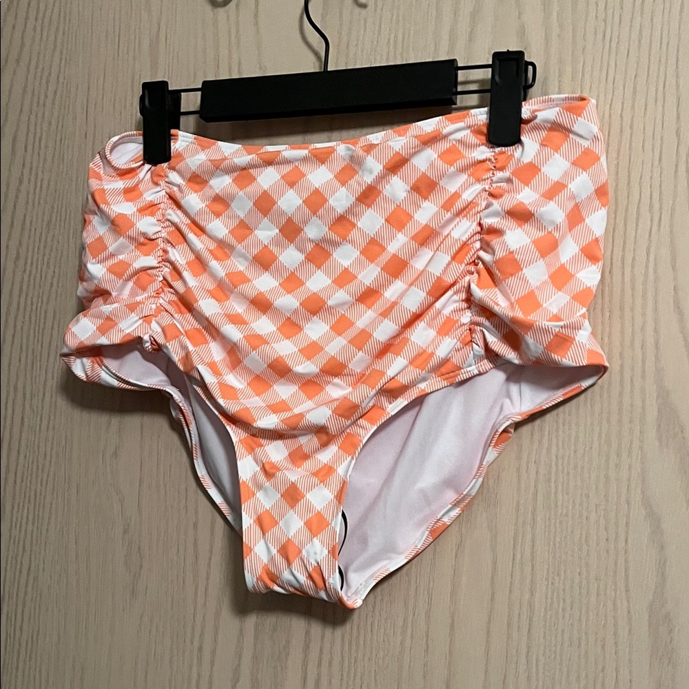 La Vie En Rose Orange Checkered One Piece